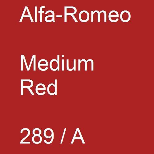 Alfa-Romeo, Medium Red, 289 / A.